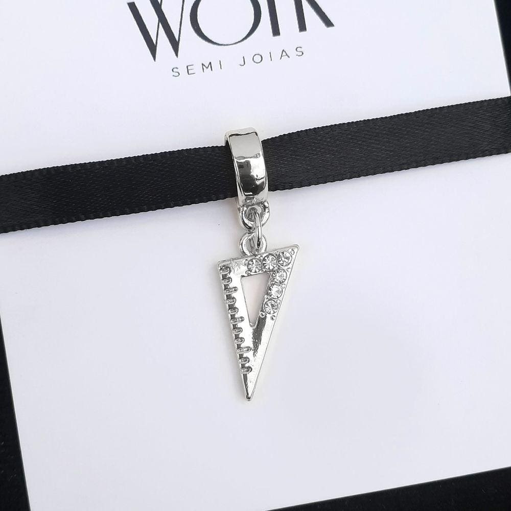 Pingente Berloque Esquadro Pandora Banhado a Prata 925 - Premium