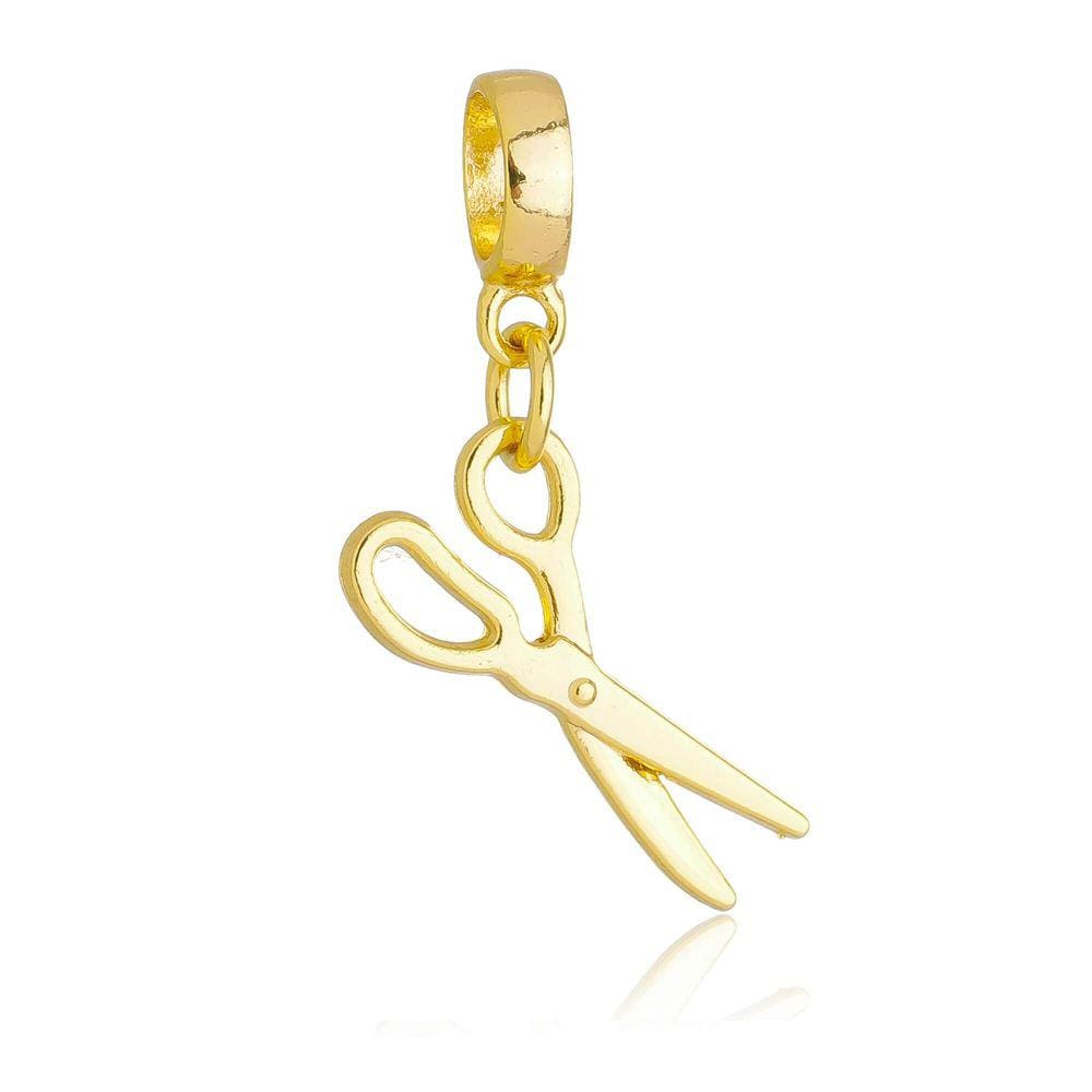 Pingente Berloque Tesoura Pandora Banhado a Ouro 18k - Premium