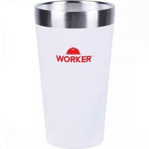 Copo Térmico Em Aço Inoxidável Branco/Vermelho 473Ml Worker