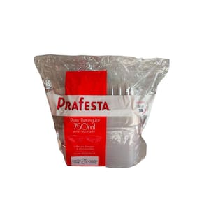 Pote Retangular Freezer e Micro-ondas 750ml com Tampa Prafesta c/24 un