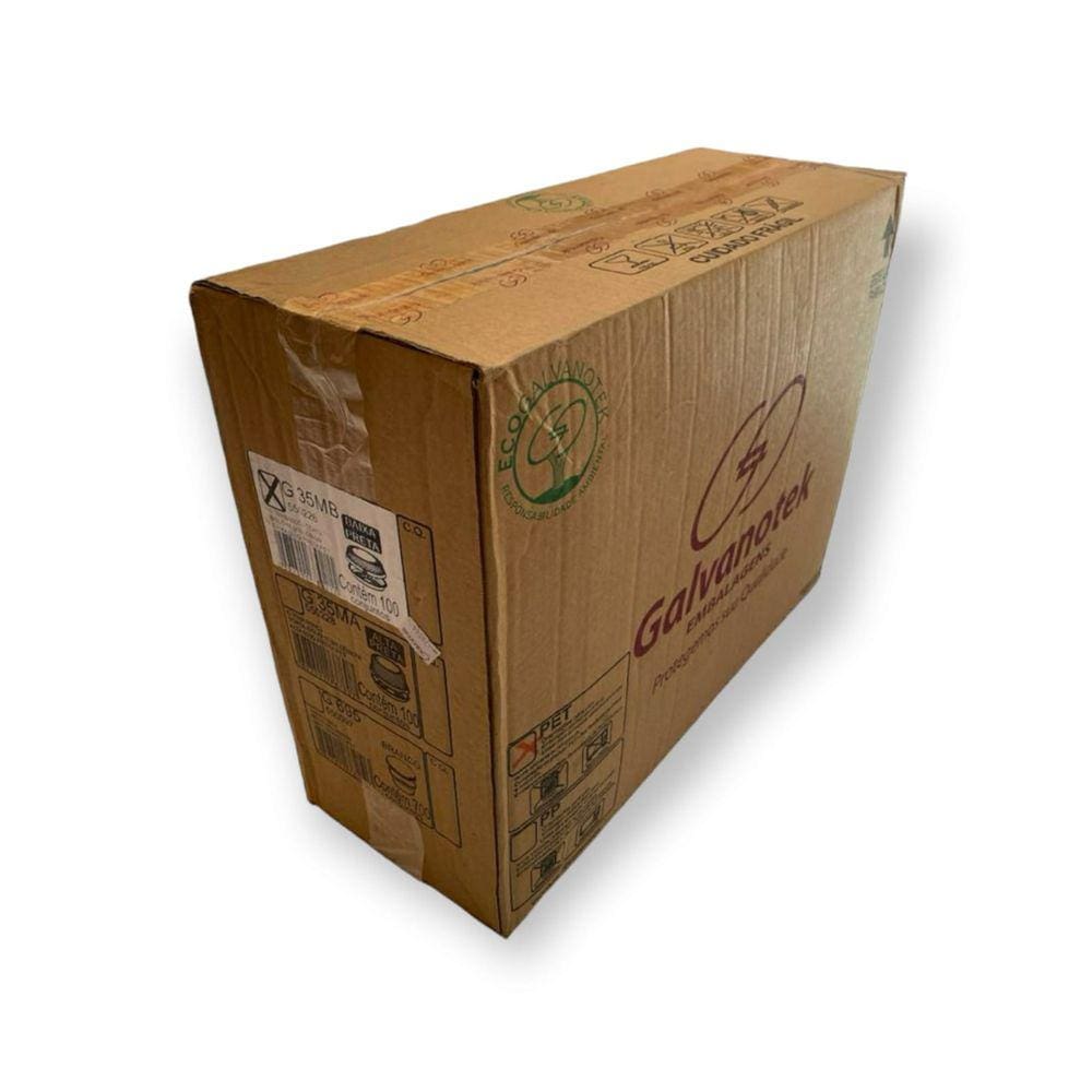Embalagem para 500g G35MB Preta com Tampa Baixa Galvanotek c/100 un