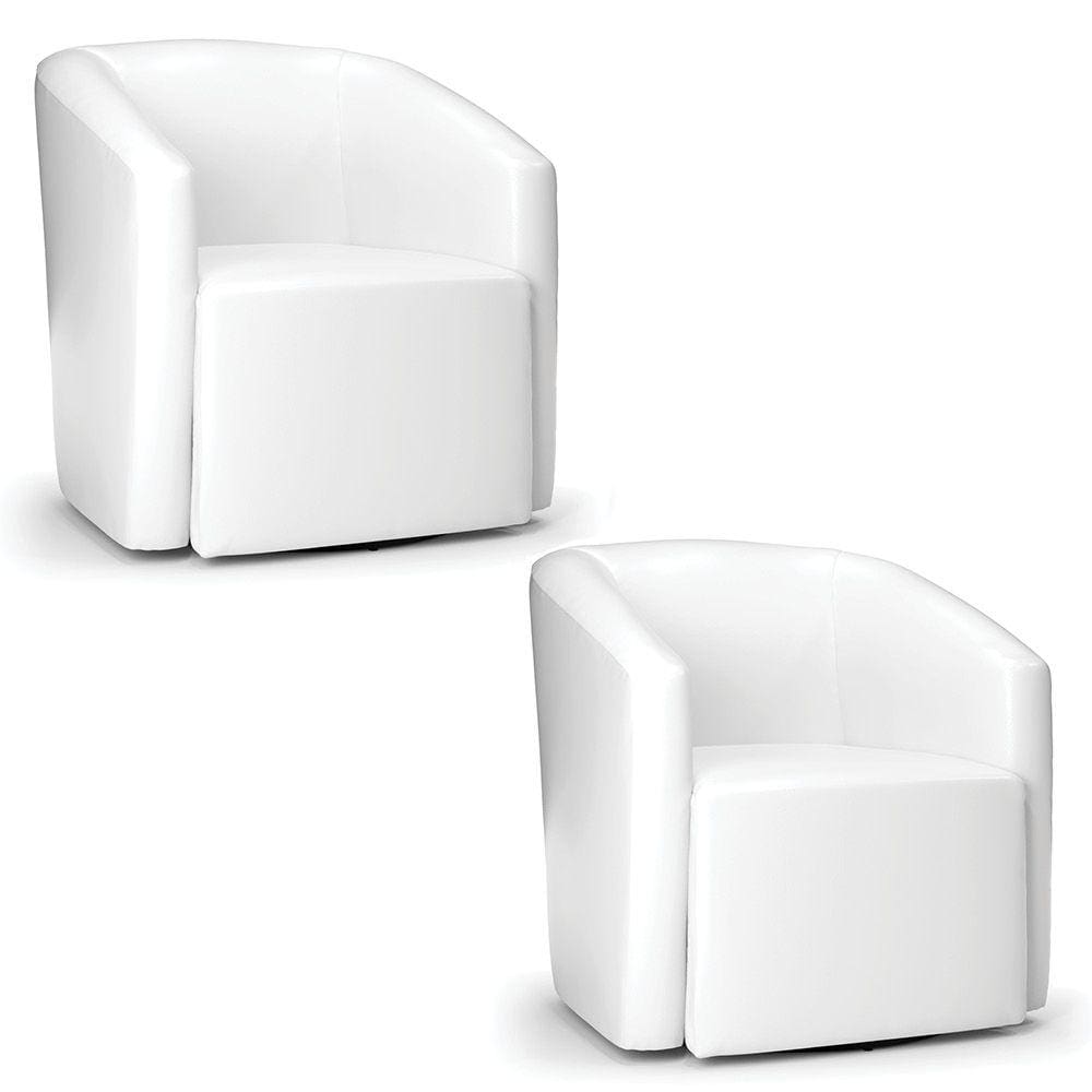 Kit 2 Poltronas Stella Max Corano Branco Base Giratória - D`Rossi