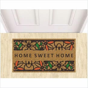 Tapete Capacho Home Sweet Home Cor Ouro.