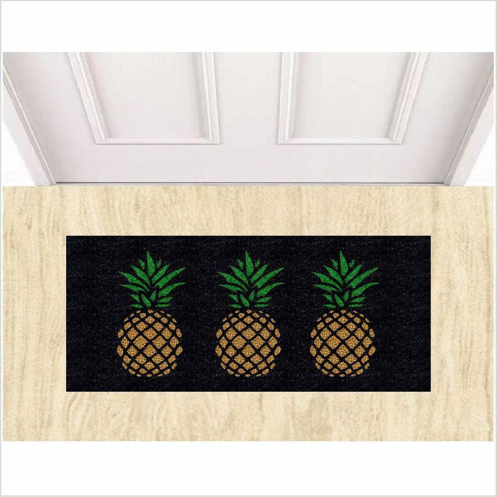 Tapete Capacho Abacaxi - Cor Preto