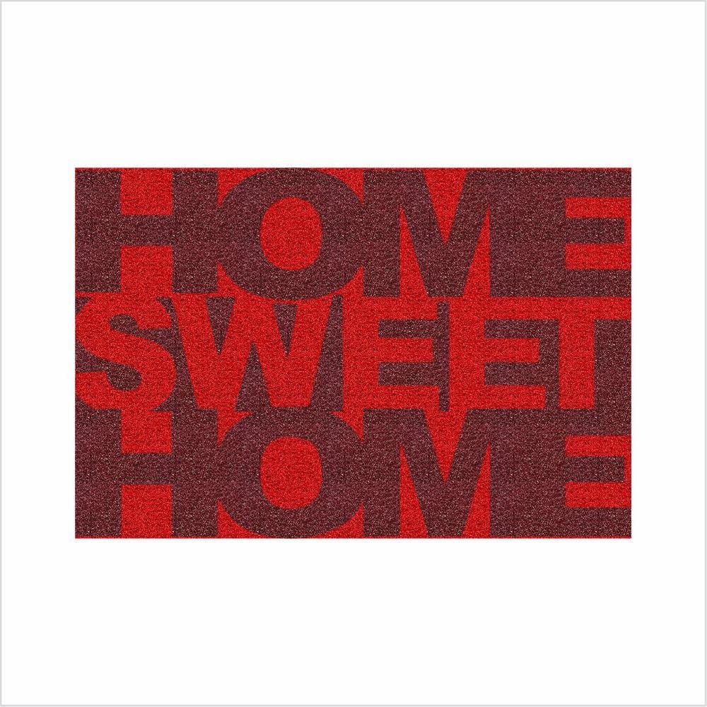 Tapete Home Sweet Medida Porta Decoração Cor Vermelho.
