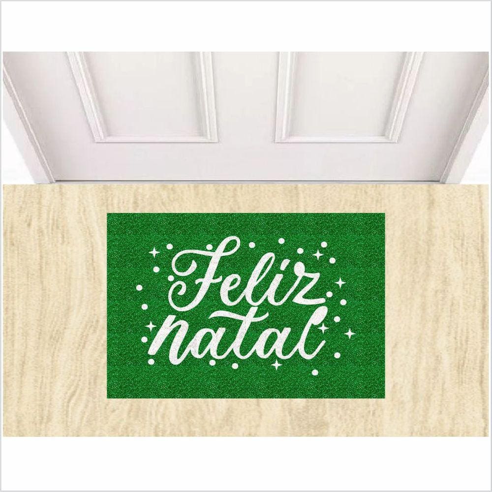 Tapete Feliz Natal Cor Verde, Medida Porta