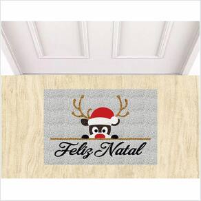 Tapete Feliz Natal, Rena Papai Noel Medida Porta.