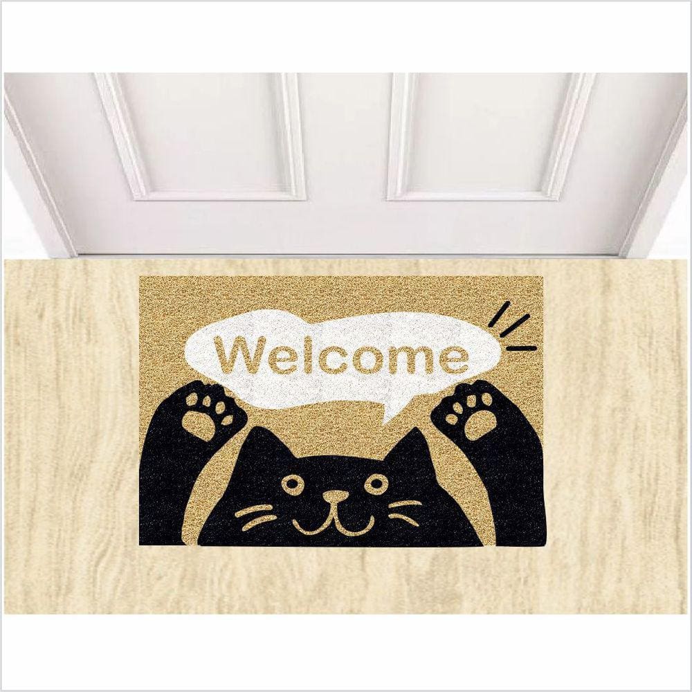 Tapete Welcome Gato, Medida Porta 60X40.