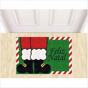 Tapete Bota Papai Noel, Decoração De Natal Cor Verde