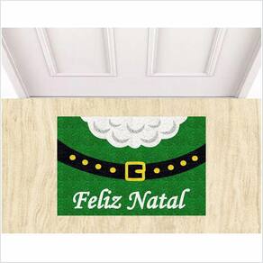 Tapete Feliz Natal Cinto Papai Noel Cor Verde.
