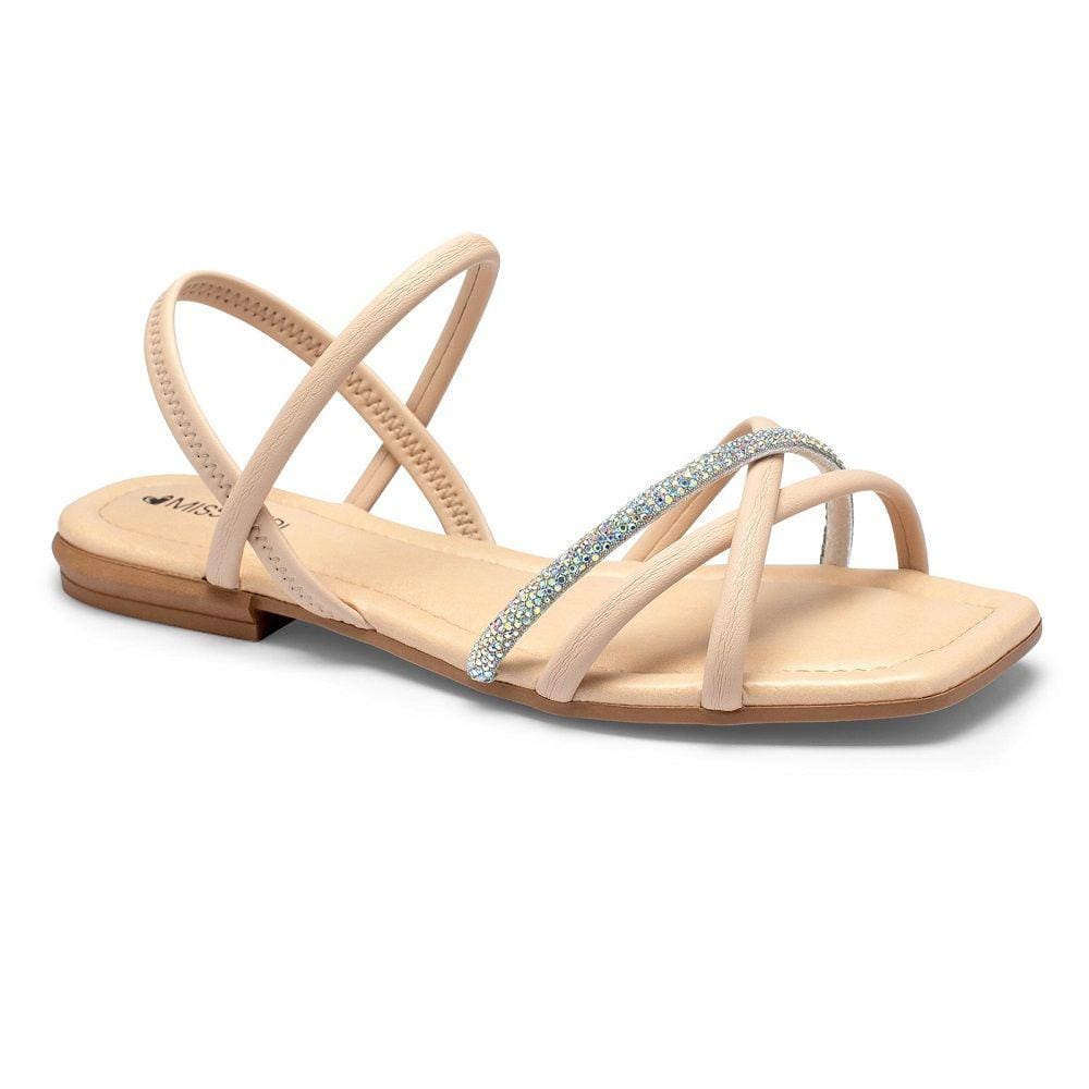 Sandália Rasteira Mississipi Q9992 Feminina - Aveia