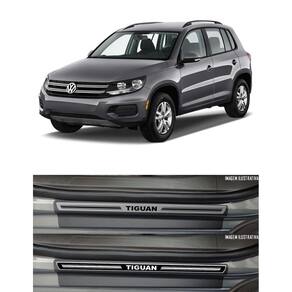 Jg Soleira Tiguan 4p Aço Escovado Preto Elegance