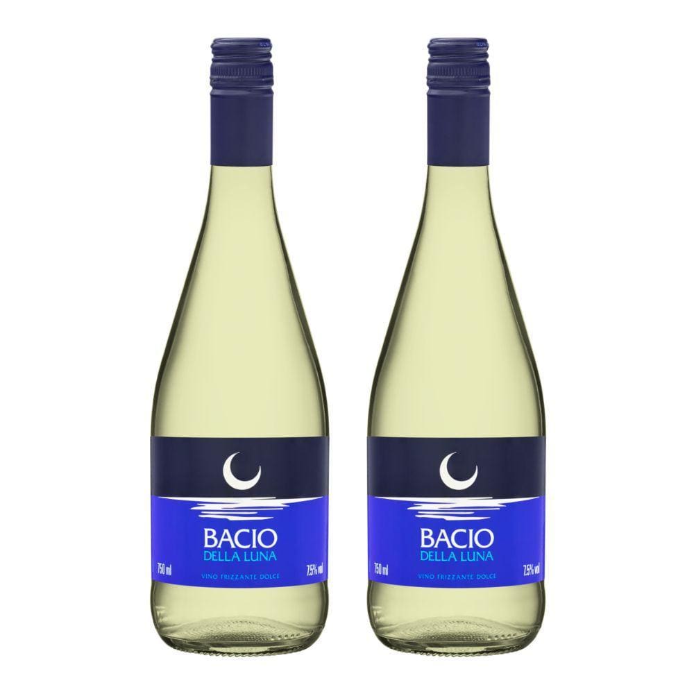 Kit 2 Vinhos Bacio Della Luna Piemonte Frisante Branco Itália 750ml