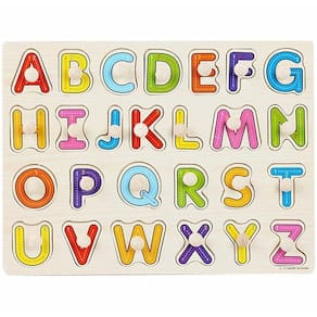 Quebra Cabeça Montessori de Madeira 30cm - Letras do Alfabeto