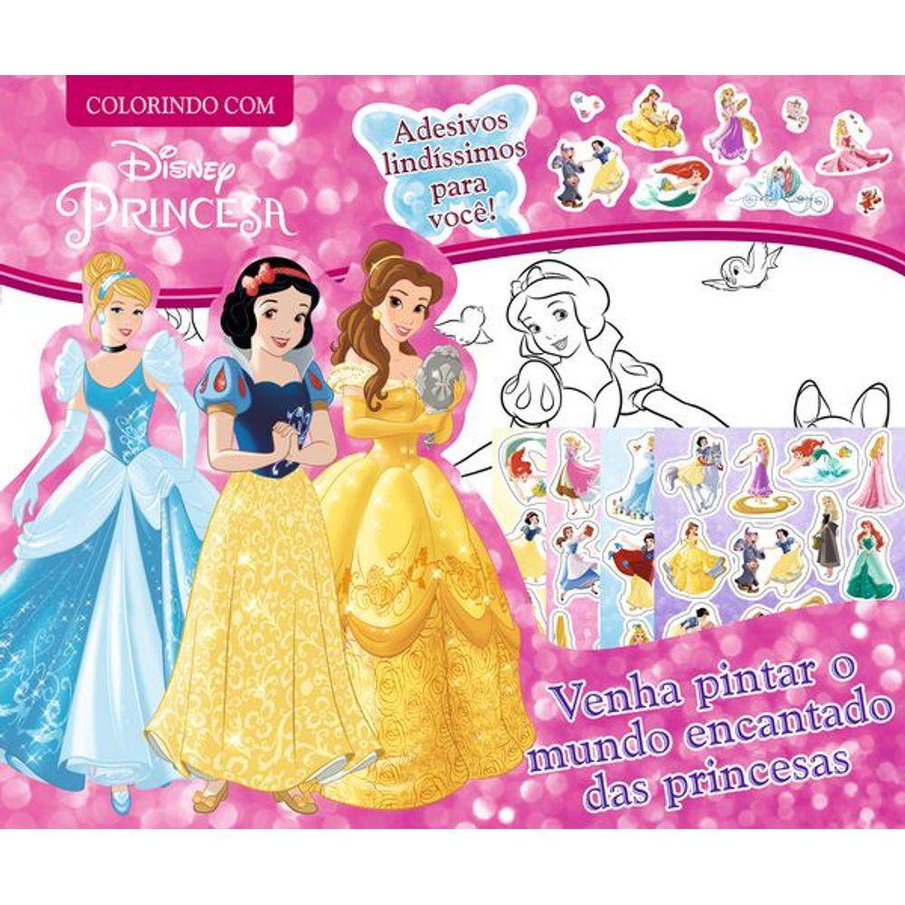 Disney Princesas Prancheta para Colorir com 1.500 Adesivos