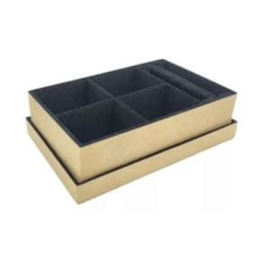 Porta Joias Acessórios Bijuterias Mdf Interior Camurça Preto