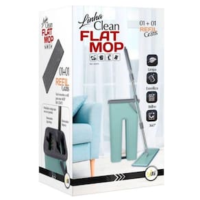 Mop Rodo Tirá Pó Esfregão Com Balde Flat Wash And Dry + refil