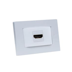 Espelho de Tomada Simples Reto com 1 HDMI Branco