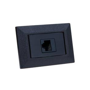 Espelho de Tomada Simples Chanfrado com 1 RJ-45 CAT5e Preto