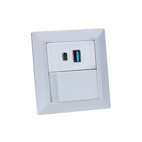 Espelho de Tomada Duplo Chanfrado 1 Interruptor 2Usb 9.0A Br