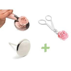 Kit Bailarina De Mão Inox + Tesoura Confeitaria Plástico