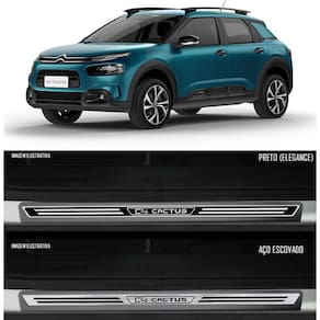 Jogo Soleira Premium Elegance Citroen C4 Cactus - 4 Portas ( Vinil + Resinada 8 Peças )