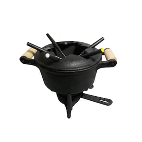 Kit Fondue Alcool Completo Com Espetos Ferro Fundido 1,8l