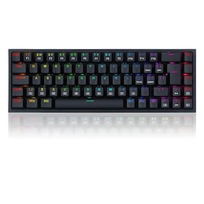 Teclado Mecânico Gamer Redragon Castor, RGB, Switch Marrom, ABNT2, Preto