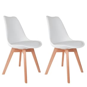 Conjunto Com 2 Cadeiras Saarinen Wood Branca