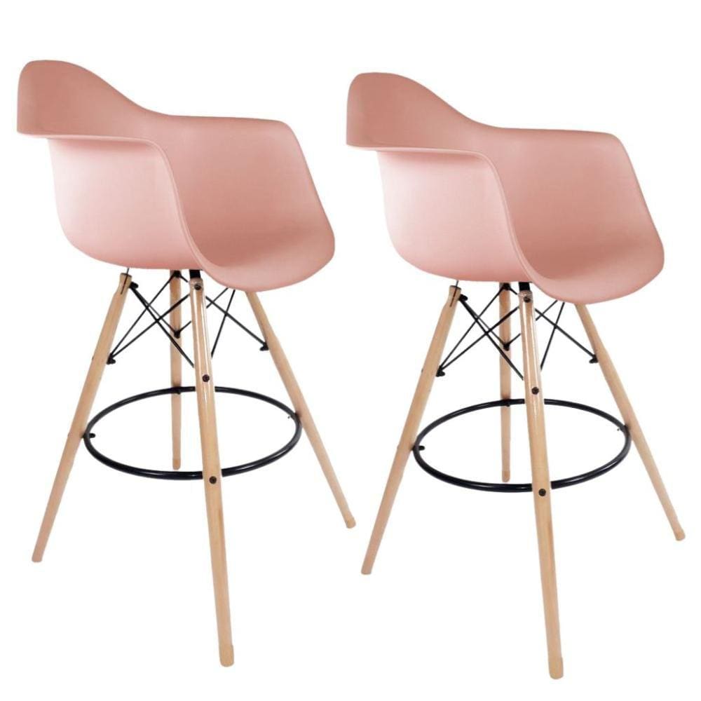 Conjunto 2 Banquetas com Braços Eames  Rosa