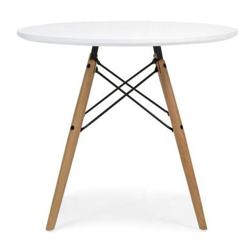 Mesa Eames Tampo Redondo MDF 70cm Branco