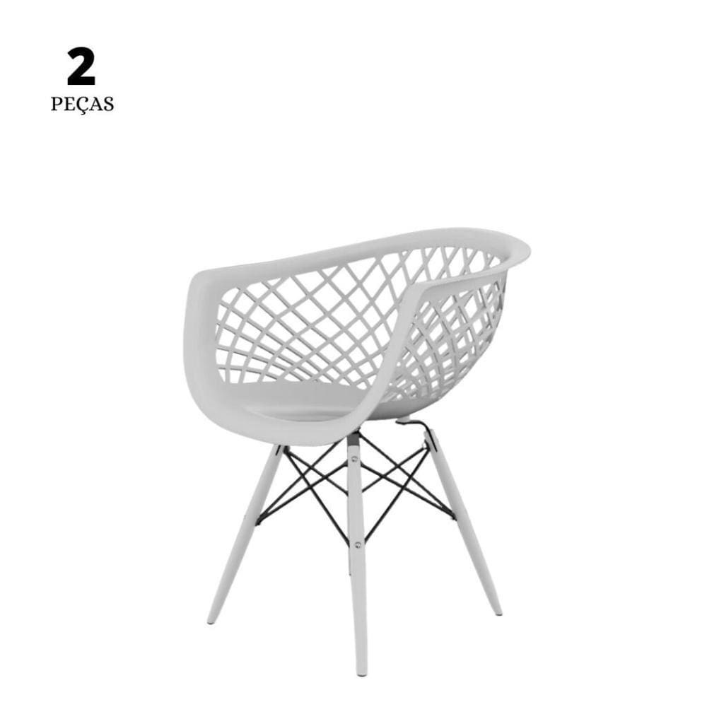 Conjunto Com 2 Cadeiras Web Branca  Base Em Polipropileno