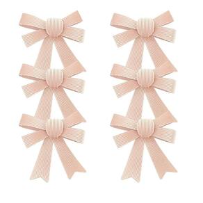 Kit 6 Laços Decorativos Natal Veludo Frisado Rosê Gold 10x11cm - Magizi