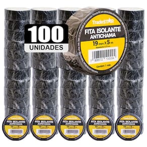 Kit 100 Rolos pc Fita Isolante 5 Metros Preta