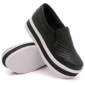 Slip On Liso Dk Use Shoes com Elástico Sola Borracha e Matelassê