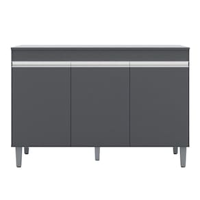 Balcão Gabinete de Pia Com Tampo 120cm 3 Portas Manu - AJL Móveis