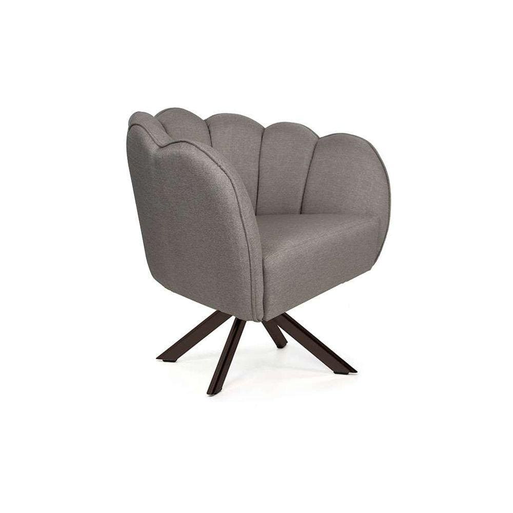 poltrona ariel giratória linho e chocolate