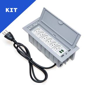 Kit Caixas De Tomadas 7 Blocos 6 Tomadas 20A 2 USB 4.9A CZ