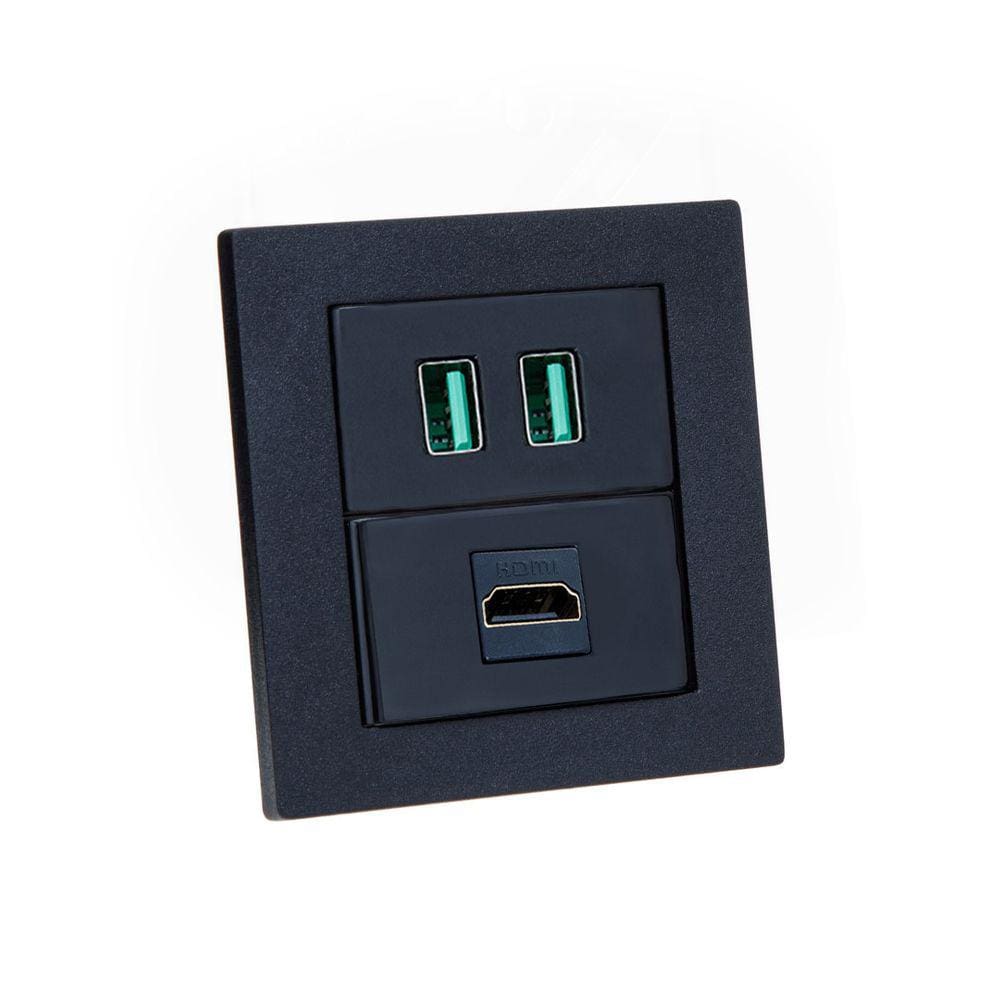 Espelho Duplo Reto 2 USB 4.9A 1 HDMI