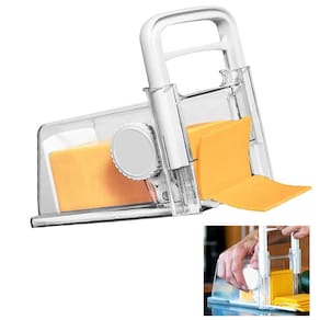 Cortador Fatiador Ralador Queijo Presunto 4 em 1 Manual Lamina Inox Pote Hermetico Armazenamento