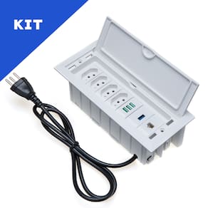 Kit 2 Caixas De Tomadas 7 Bl 4 Tom 20A 3 USB 5.2A Rj-45