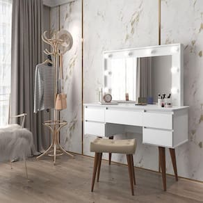 Penteadeira Camarim Strass Branco - Patrimar