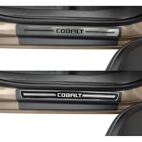 Jogo Soleira Premium Elegance Chevrolet Cobalt 2011 à 2019 - ( Vinil + Resinada 4 Peças )