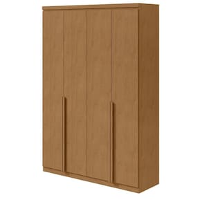 Guarda-Roupa Solteiro Alonzo 4 portas 2 Gavetas Amêndoa Clean