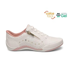 Tênis Casual Kolosh Supremo Calce Fácil Com Ziper Microfuros Strass C1299 - Feminino