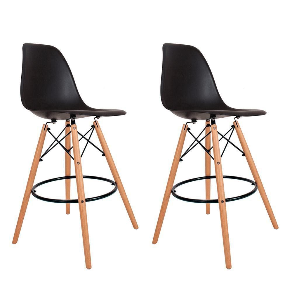Conjunto 2 Banquetas Eames  Preto