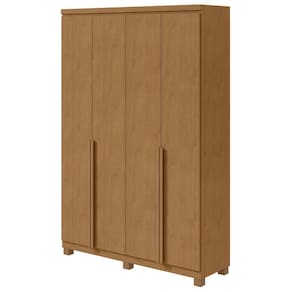 Guarda-Roupa Solteiro Alonzo 4 portas 2 Gavetas Amêndoa Clean