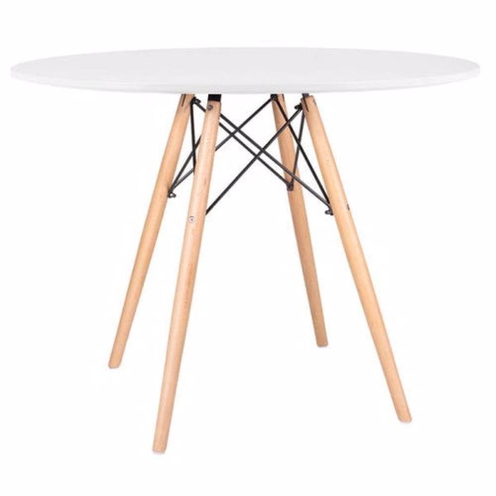 Mesa Eames Tampo redondo MDF 110cm Branco