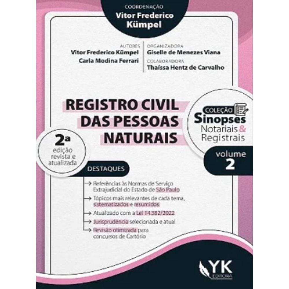 Registro Civil Das Pessoas Naturais - 2022 - Vol. 2