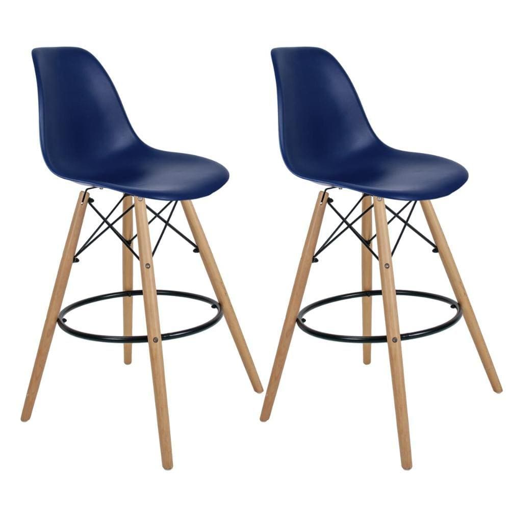 Conjunto 2 Banquetas Eames  Azul Bic